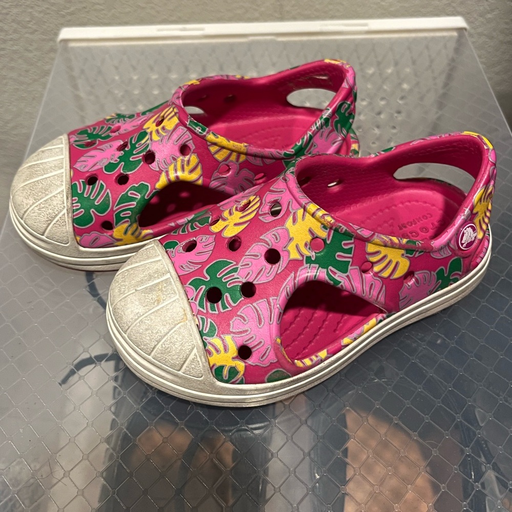 CROCS Monstera Plant Floral toddler girl Sandal